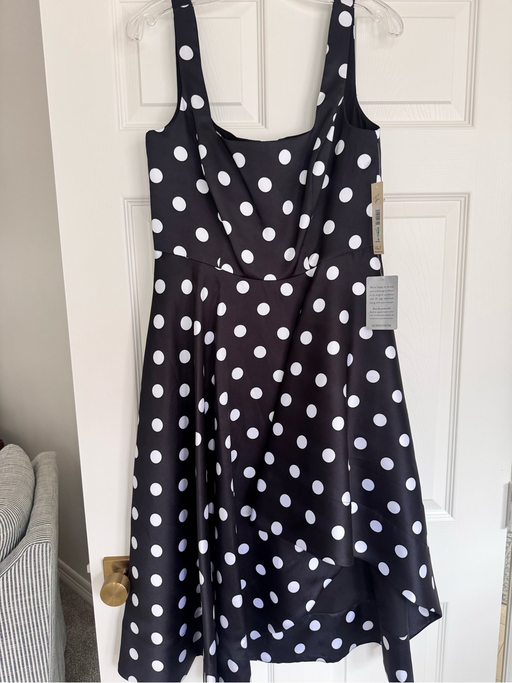 Eliza J Classic Black & White Polka Dot Cocktail Dress